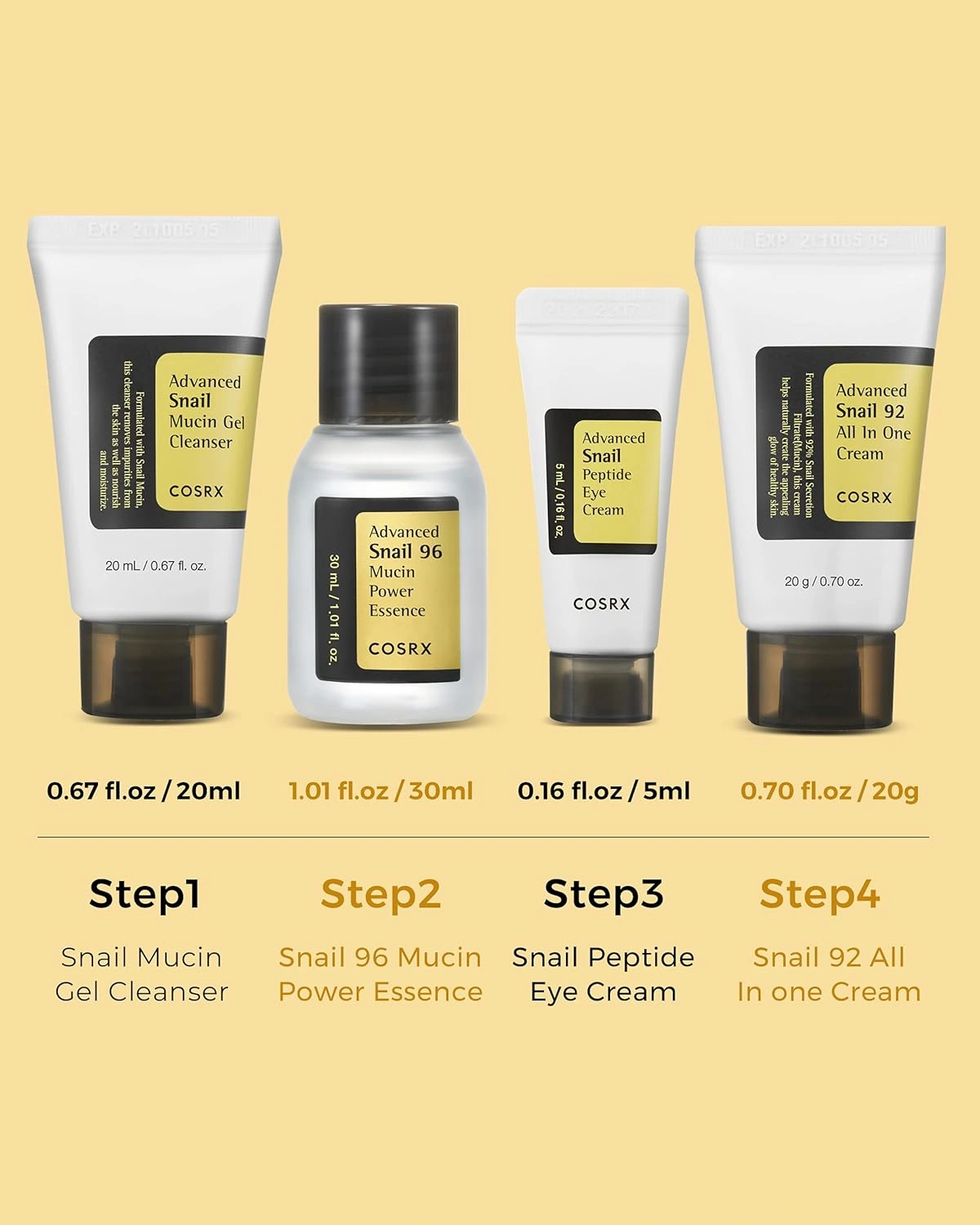 step Cosrx All About Snail Kit