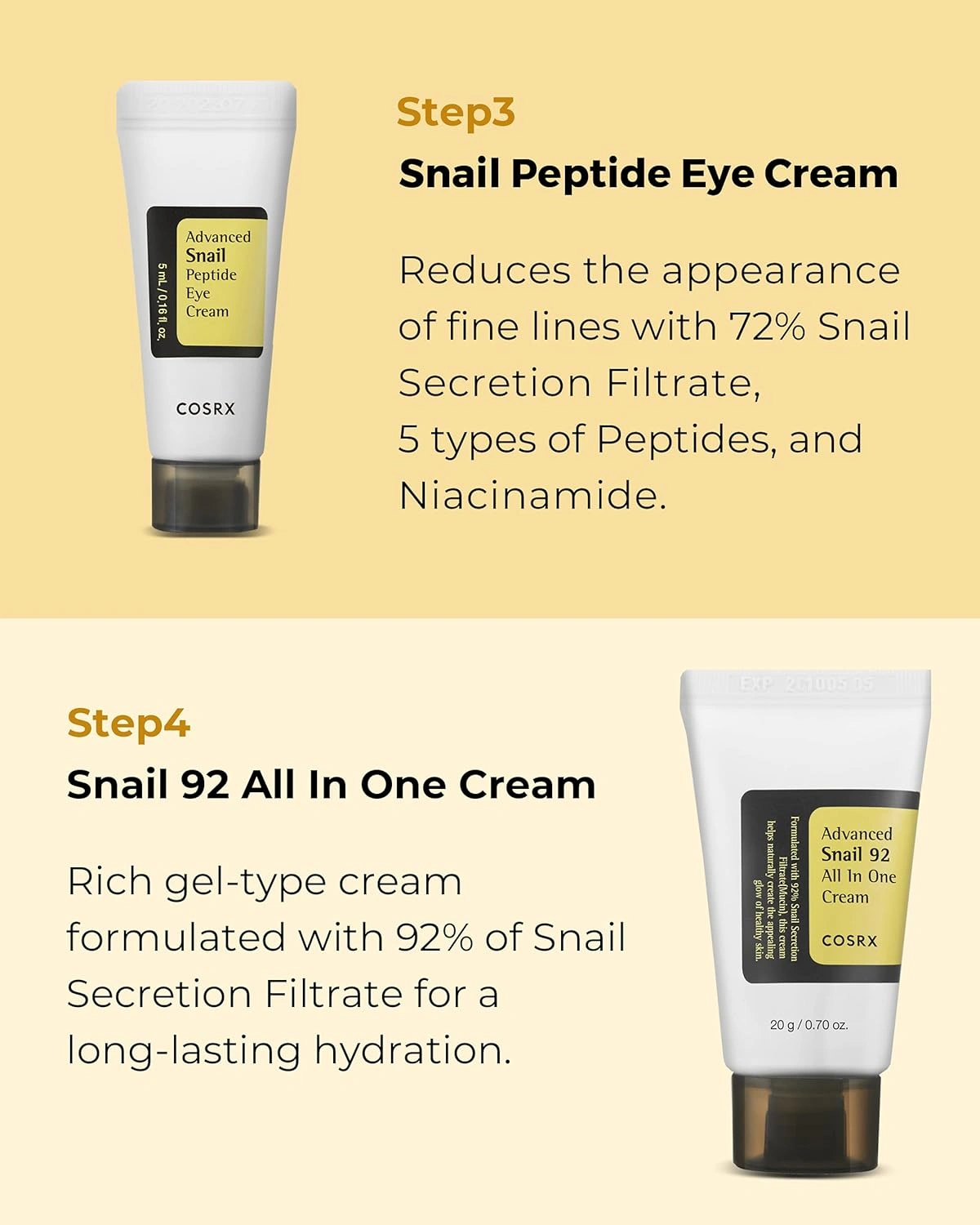 use 2 Cosrx All About Snail Kit