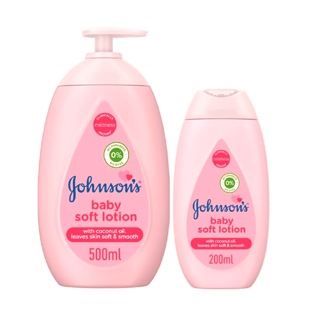Johnson's Baby Soft Lotion, 24 Hour Moisture - 500 Ml + 200 Ml