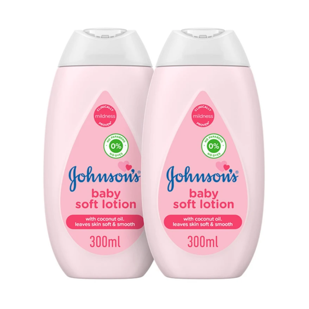 Johnsons Baby Soft Lotion - 300 Ml × 2