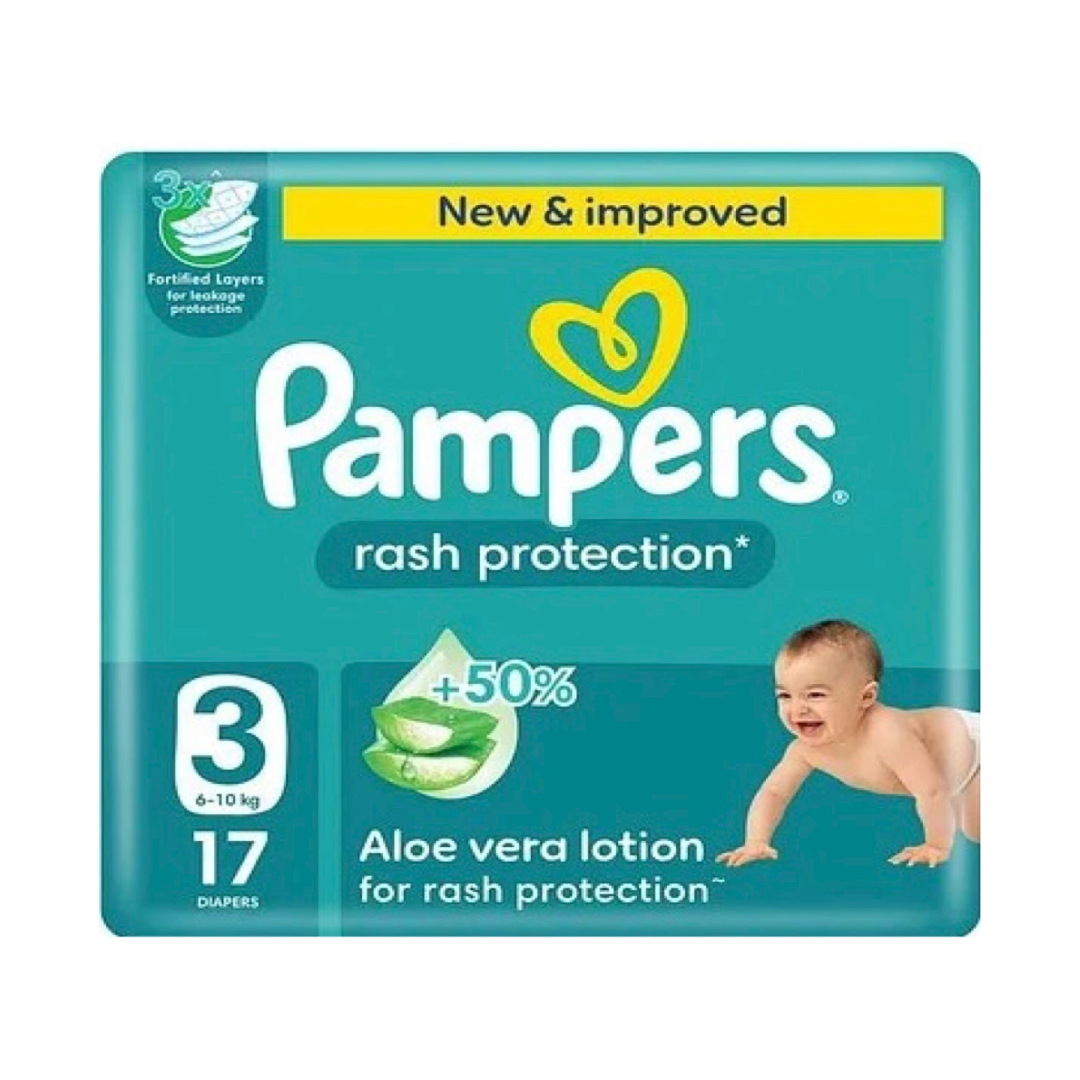 Pampers Rash Protection Diaper - Size 3 - 17 Counts
