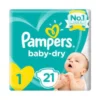Pampers Baby-Dry Diapers - Size 1 - 21 Nappies  X 8