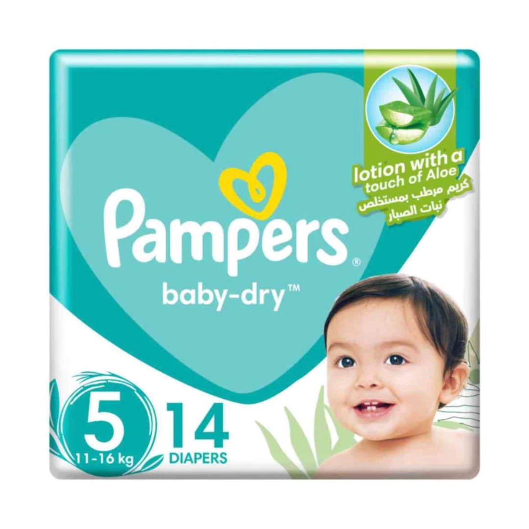 Pampers Baby-dry Diapers - Size 5 - 14 Nappies X 6