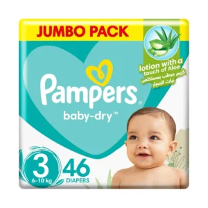 Pampers Baby-Dry Taped Diapers - Size 3 (6-10kg) - 46 Nappies X 3