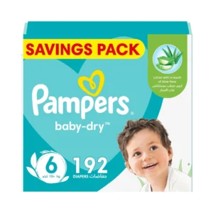 Pampers Baby-Dry Taped Diapers - Size 6 (13+kg) - 192 Nappies X 6