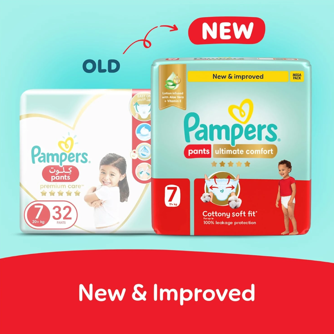 Pampers Pant Ultimate Comfort Diapers - Size 7 - 32 Nappies X 2 - Image 2