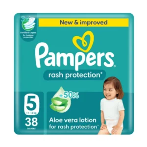 Pampers Rash Protection Diapers - Size 5 - ( 11-16kg ) Jumbo Pack - 38 Nappies