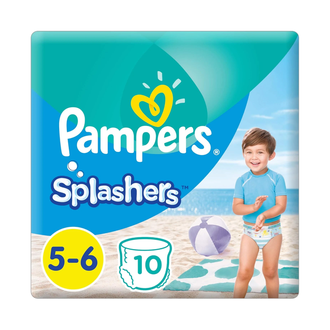 Pampers Splashers Pants Diapers - Size 5-6 - 10 Nappies