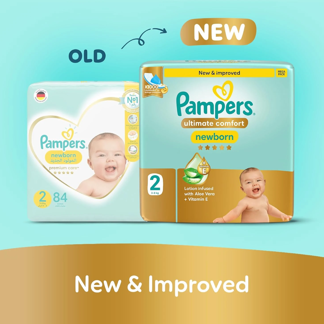 Pampers Ultimate Comfort Diapers - Size 3 - 62 Nappies X 2 - Image 3