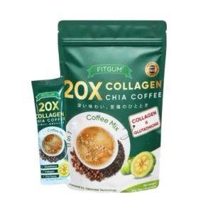 Fitgum 20X Collagen+ Chia Elite Coffee - 10 Sachets (12g each)