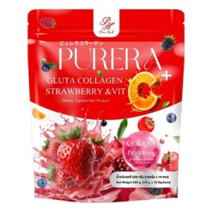 Pure Herb Purera Gluta Collagen – Strawberry Flavor | Vitamin Collagen 300,000 Mg