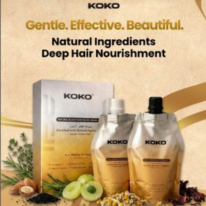 KOKO Natural Black Hair Color Cream Enriched with Natural Ingredients for Men and Women 1000ml Professional Hair Dye