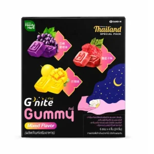 HandyHerb G’nite Gummy Mixed Flavor – 24 Pieces, Grape, Mango & Raspberry